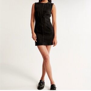 Nwt Abercrombie and fitch black denim shell dress XS tall